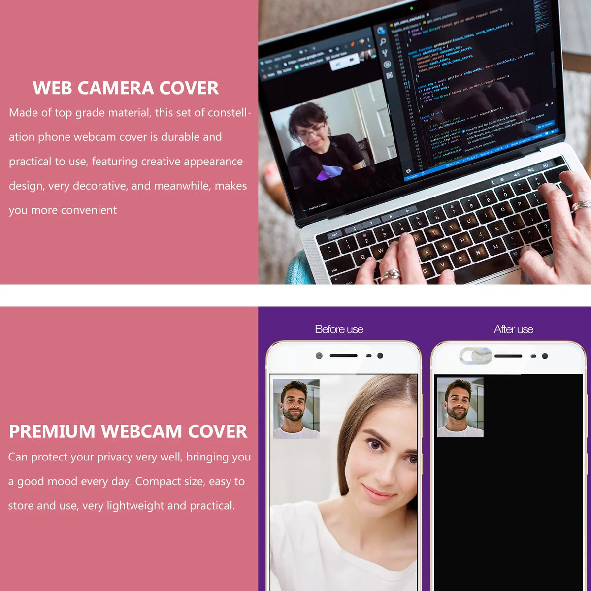 6-Pack Webcam Cover Sliders – Laptop, Tablet & Phone Privacy Webcam Privacy Cover PLUSH