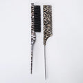 Leopard Teasing Comb Set – Anti-Static Heat Resistant Pintail Hair Styling Comb PLUSH Black 2pcs