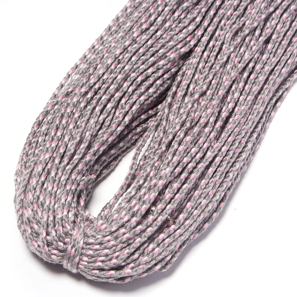 10 Yards Bohemian Multicolor Braided Cotton Cord – DIY Jewelry Braided Craft Cord PLUSH gray 2mm