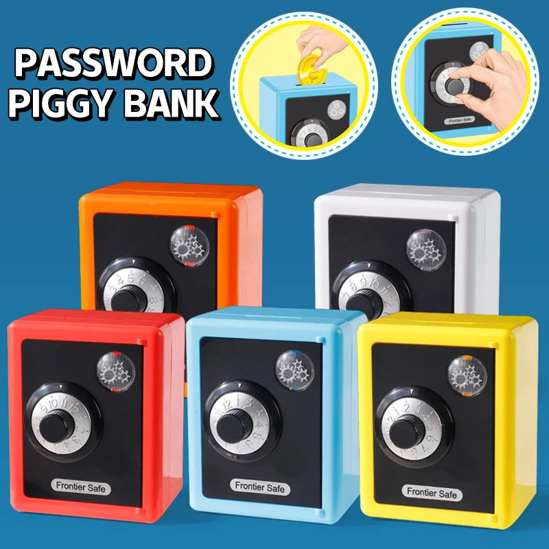 Kids Combination Lock Piggy Bank – Mini Password Coin Safe Box Kids Coin Safe PLUSH