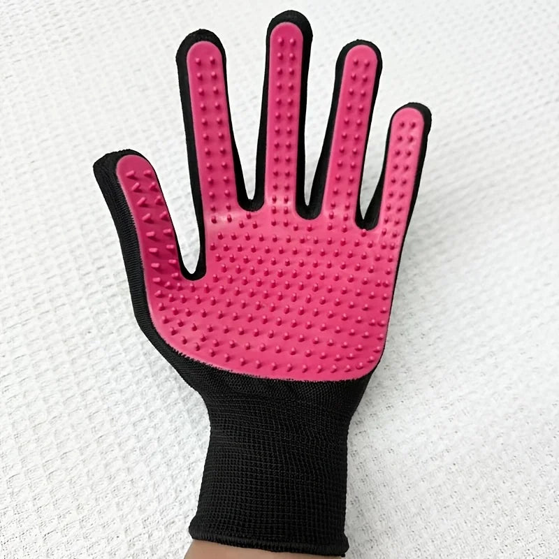 Pet Grooming Gloves – Silicone Hair Removal & Massage (Pair) Pet Grooming Gloves PLUSH