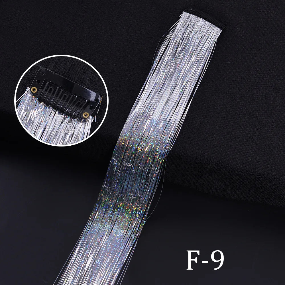 Rainbow Hair Tinsel Glitter Strands – 120pcs, 93cm