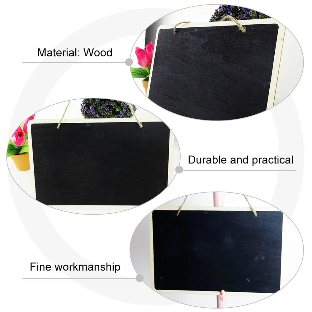 Mini Wooden Chalkboard Signs Set of 2 – Rustic Blackboard Decor Chalkboard Sign PLUSH