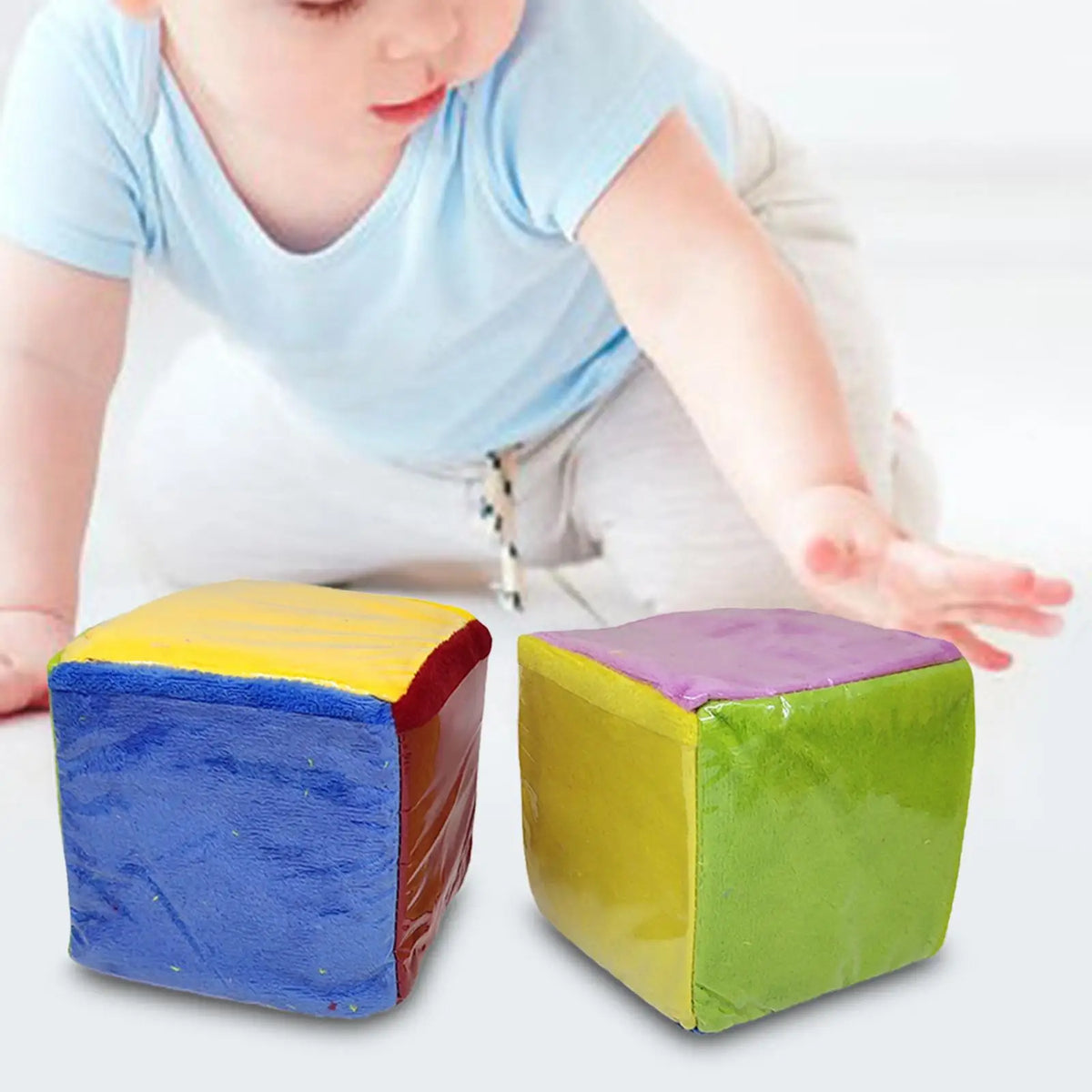 Foam Learning Dice with Clear Pockets – 2pc Soft Cube Set Educational Foam Dice PLUSH