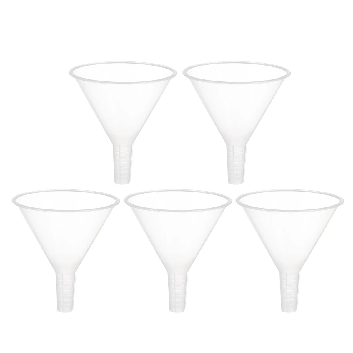 5pcs Clear Plastic Mini Funnels – Narrow Neck Liquid Transfer Plastic Mini Funnels PLUSH