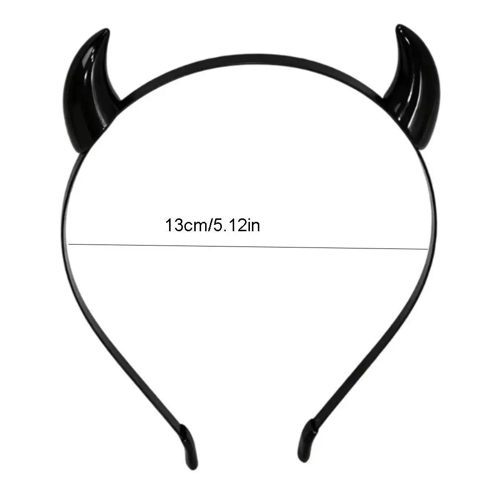Gothic Devil Horn Headband – Glossy Resin Ox Horn Hair Hoop Gothic Hair Headband PLUSH