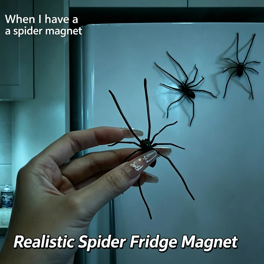Realistic Spider Refrigerator Magnets – Halloween Prank Props Novelty Fridge Magnet PLUSH