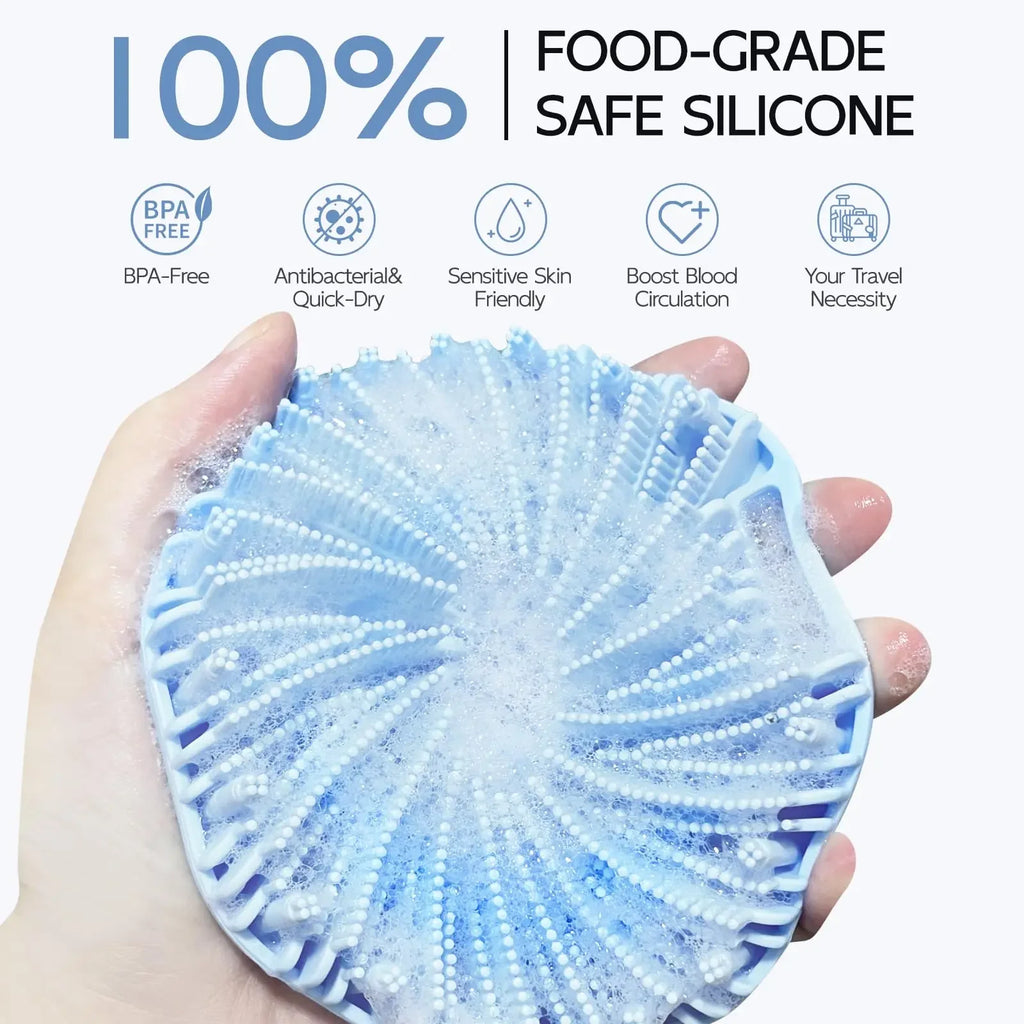 Silicone Body Scrubber Shower Brush – Exfoliating Back Brush Bath Scrubber Brush PLUSH