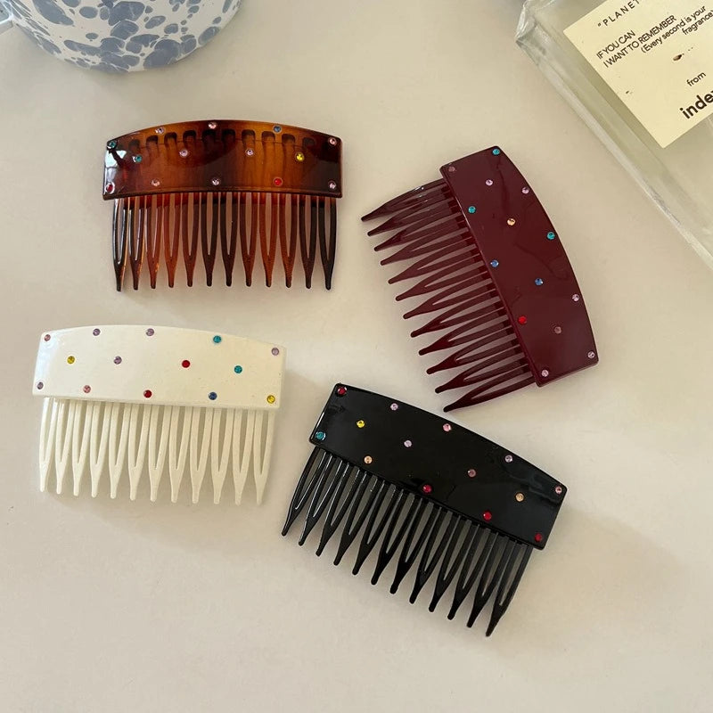 Diamond Dense Teeth Hair Comb Clip – Rhinestone Side Clip Hair Comb Clip PLUSH