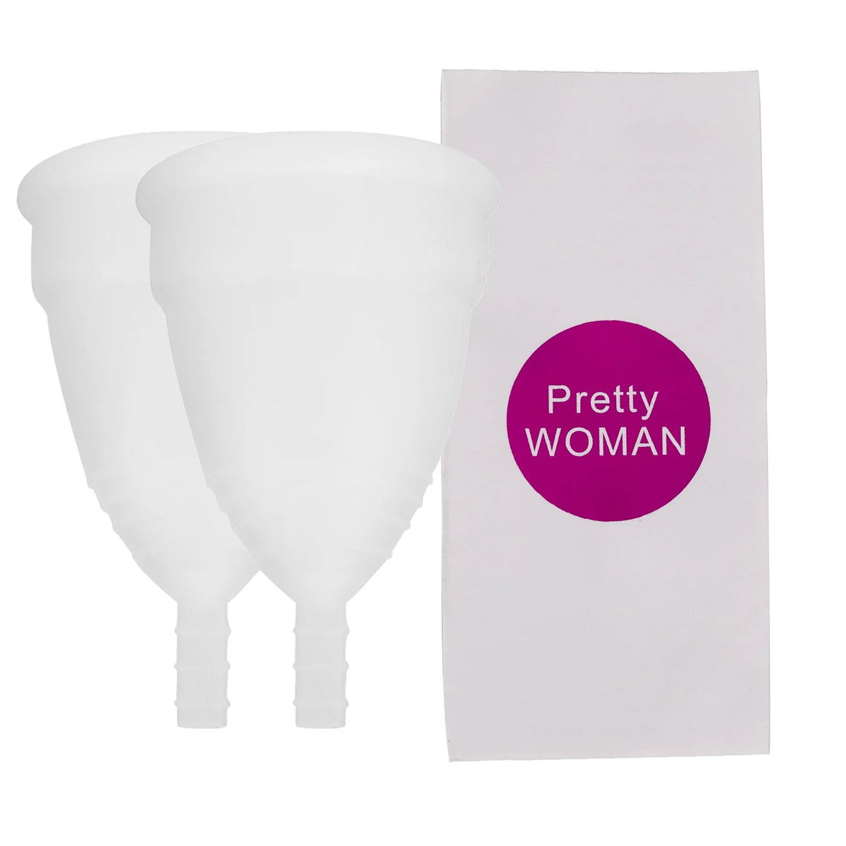Medical Grade Silicone Menstrual Cup S & L | XceeFit Menstrual Cup PLUSH L Size 2Pcs-Naked-White
