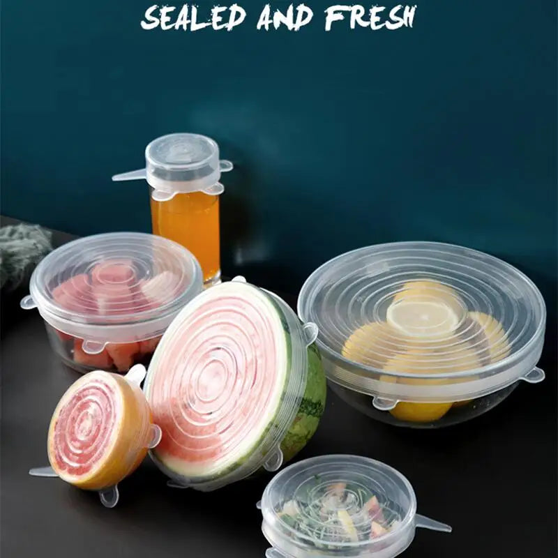 6-Pack Reusable Silicone Food Lids for Cans & Bowls Silicone Food Lids PLUSH