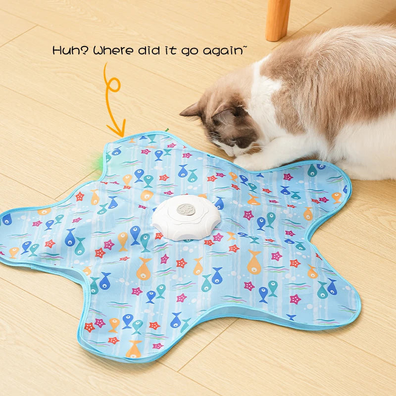 Electric Automatic Cat Turntable Toy – Interactive Wand Interactive Cat Toy PLUSH