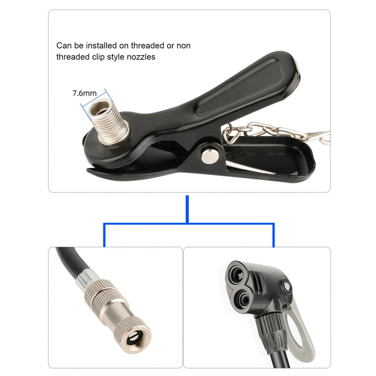 Tire Air Chuck Nozzle – Multi-Use Bike Pump Adapter Bike Pump Adapter PLUSH