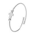 Vintage Cross Charm Adjustable Silver Open Bangle Bracelet Charm Bangle Bracelet PLUSH Silver