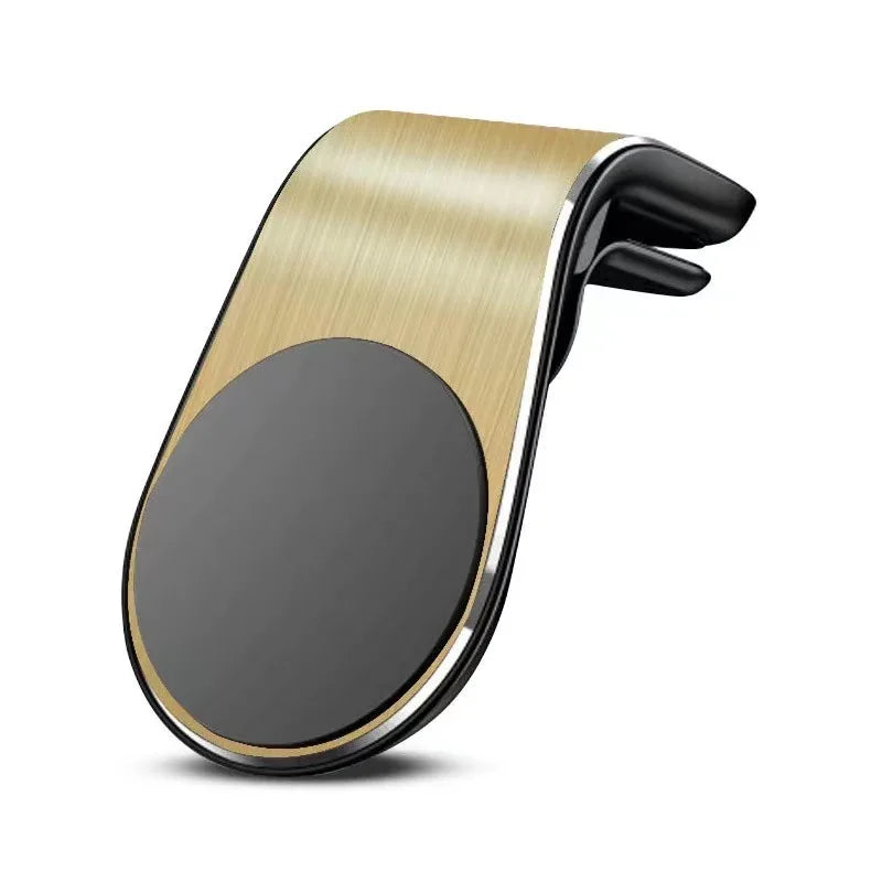 L-Shaped Magnetic Car Phone Holder – Air Vent Mount Car Phone Mount PLUSH champagne color
