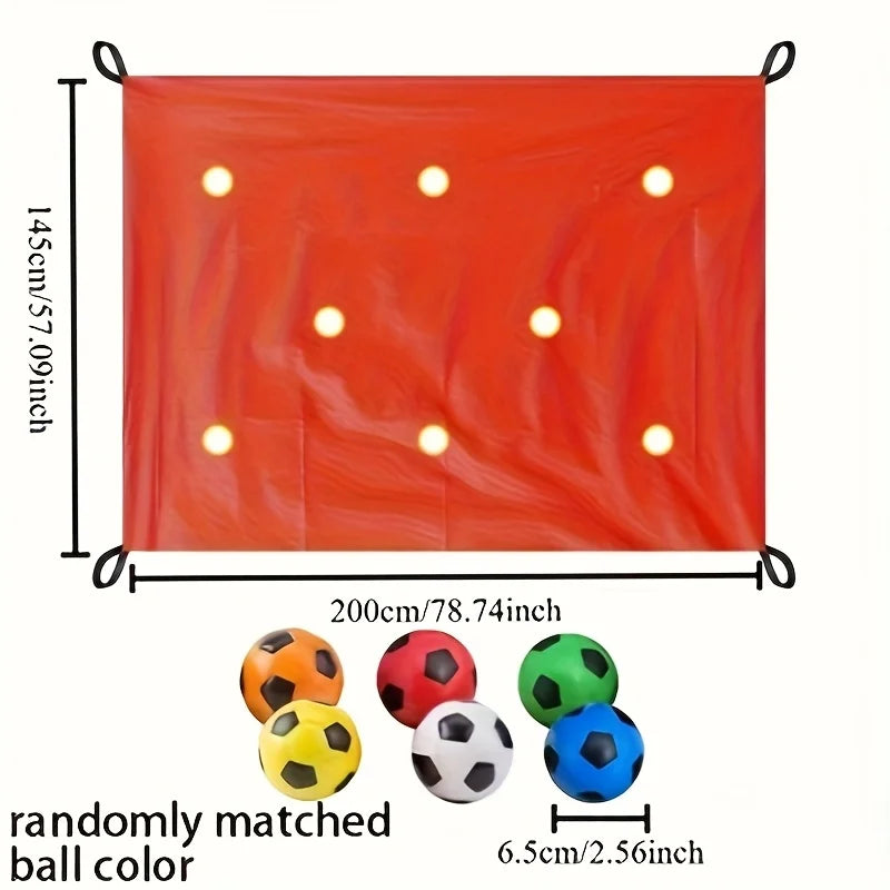 Team Building Throw Ball Cave Mat Game Set – 200×145cm, 6 Balls Team Building Game Set PLUSH Red