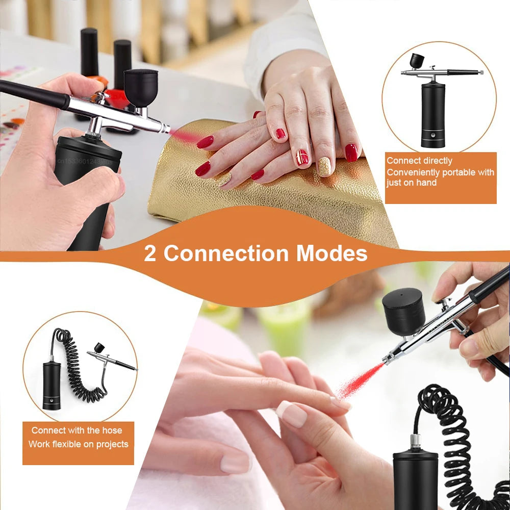 Portable Airbrush Kit with Compressor – Nail Art & Crafts Nail Art Airbrush Kit PLUSH