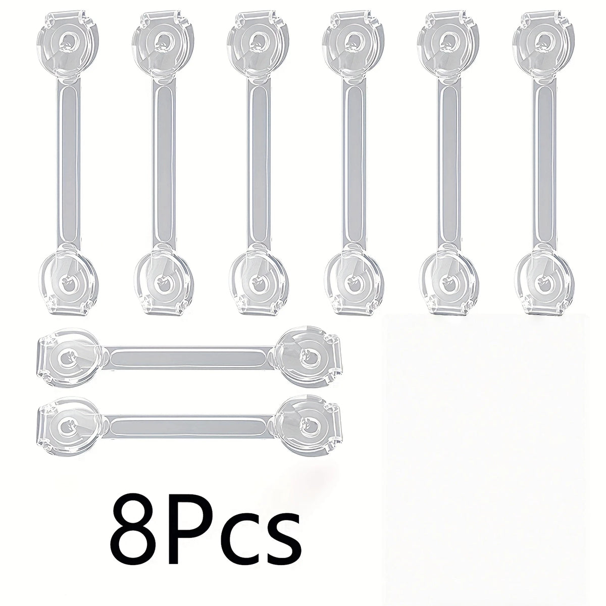 8-Pack Transparent Safety Drawer Locks – Easy Install Child Safety Locks PLUSH 8 pcs