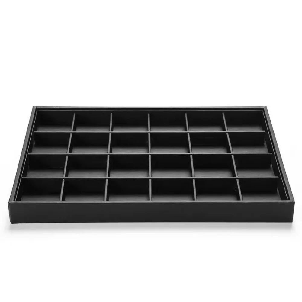 Stackable PU Leather Jewelry Display Tray – Multi-Compartment Jewelry Display Tray PLUSH Style 6