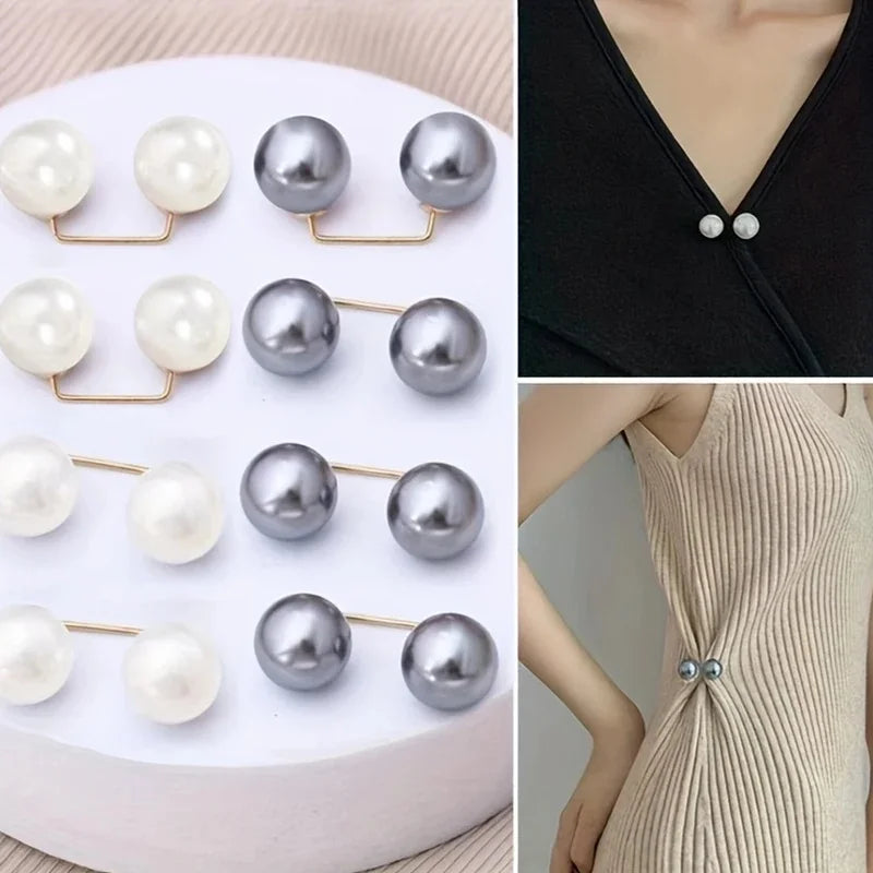 2pcs Pearl Jeans Ankle Clip & Pants Length Adjuster Buckle Clothing Clip Adjuster PLUSH