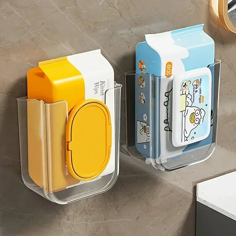 Wall-Mounted Wet Tissue Box – No-Drill Bathroom Organizer Tissue Box Organizer PLUSH