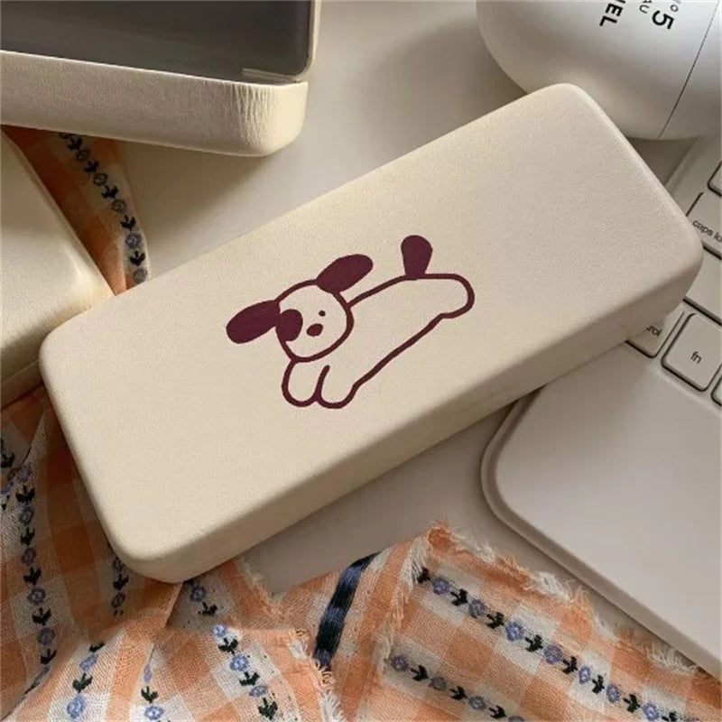 Portable Cute PU Leather Glasses Case – Travel Sunglasses Box Glasses Case PLUSH style 4
