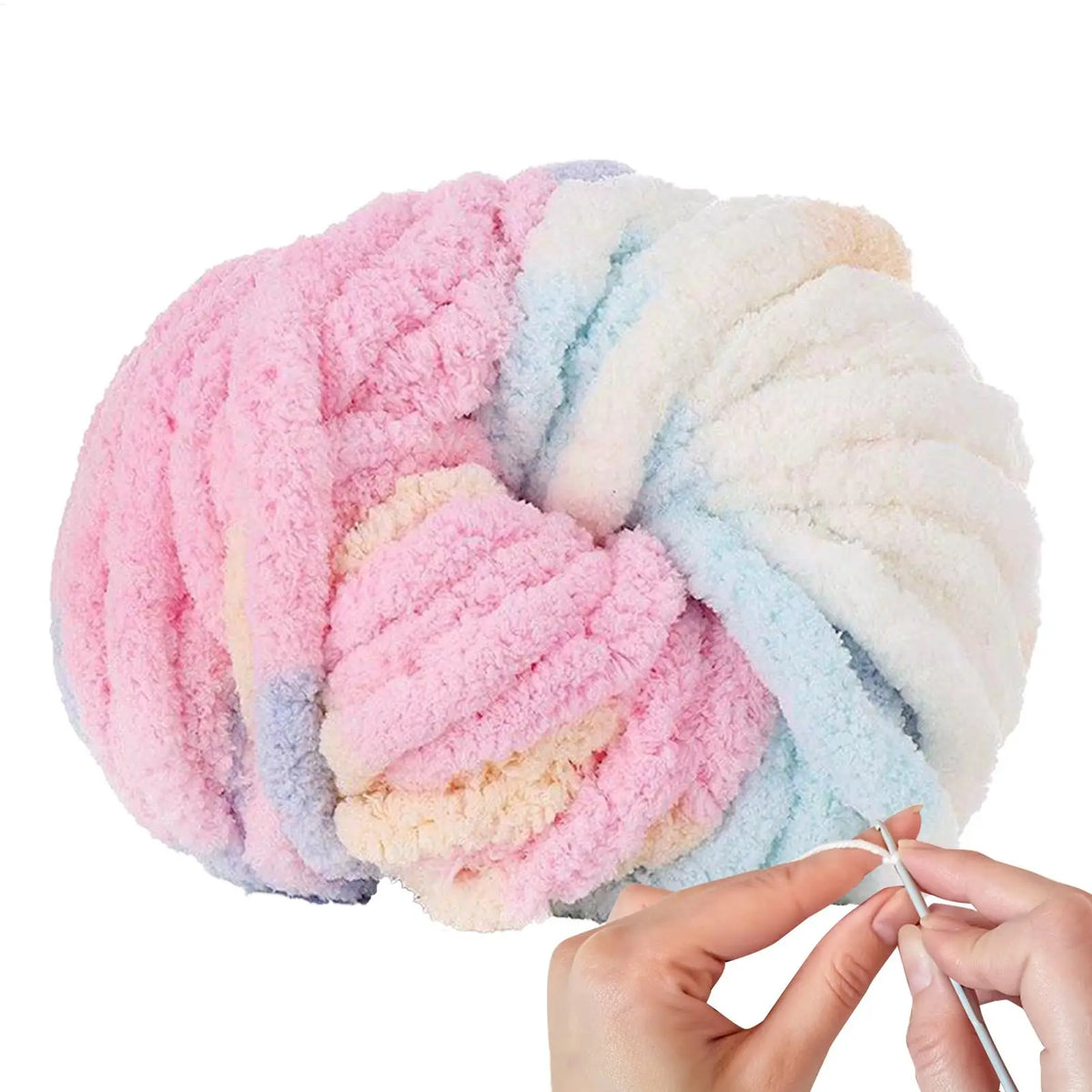 Ultra-Soft Thick Chenille Yarn for Blankets & Knitting Chunky Chenille Yarn PLUSH