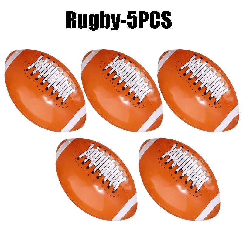 Inflatable Sports Beach Balls 24-Pack – Kids Pool & Beach Toy Inflatable Beach Toy PLUSH Rugby-5PCS