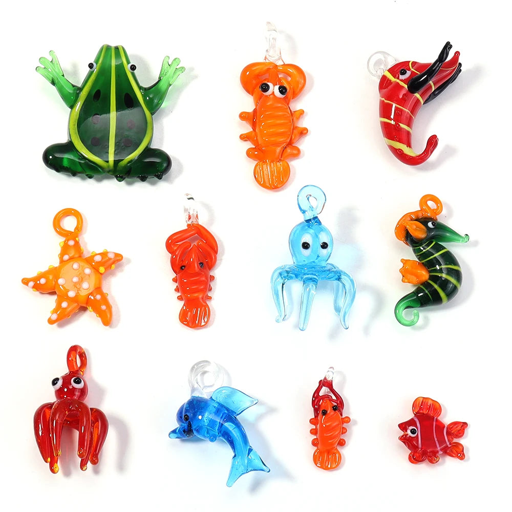 3D Ocean Animal Glass Pendant – DIY Bracelet & Keychain Charm Glass Charm Pendant PLUSH