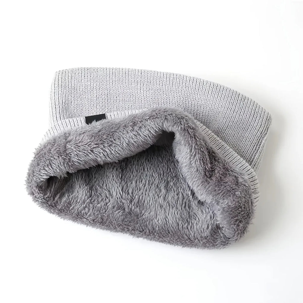 Winter Knitted Neck Gaiter & Fleece Face Mask – Windproof Scarf Neck Gaiter Scarf PLUSH