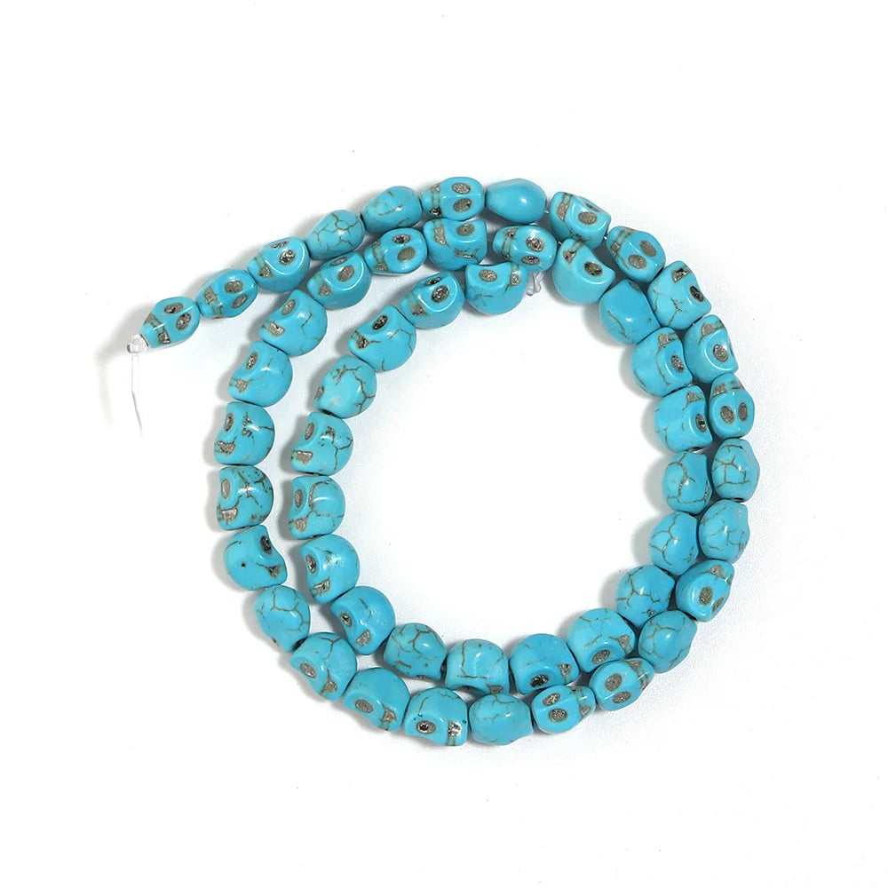 Turquoise Howlite Skull Beads | Natural Stone DIY Jewelry Spacers Natural Stone Beads PLUSH 8mm