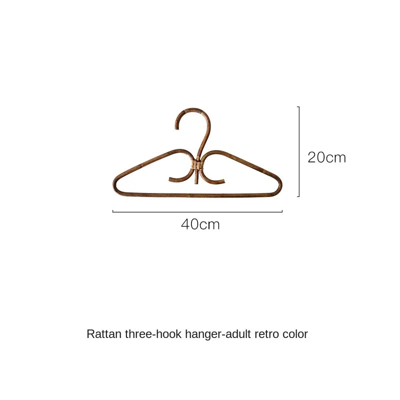 Natural Rattan Handmade Hooks Storage Organizer Hanger Rack Rattan Storage Hooks PLUSH Retro color 1