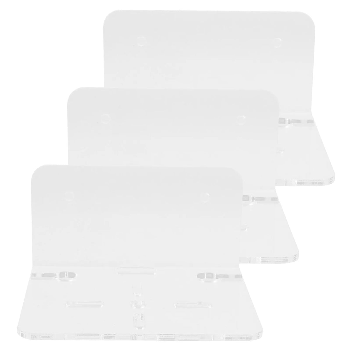 Clear Acrylic Floating Wall Shelves 3-Pack | Camera & Speaker Floating Wall Shelf PLUSH