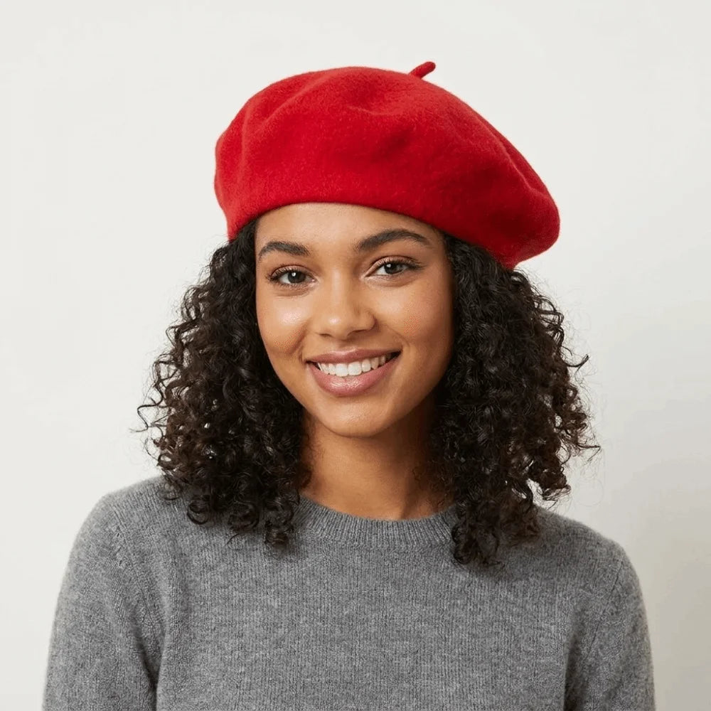 Knitted Beret Hat – Korean Y2K Solid Color Painter Cap Knitted Beret Hat PLUSH