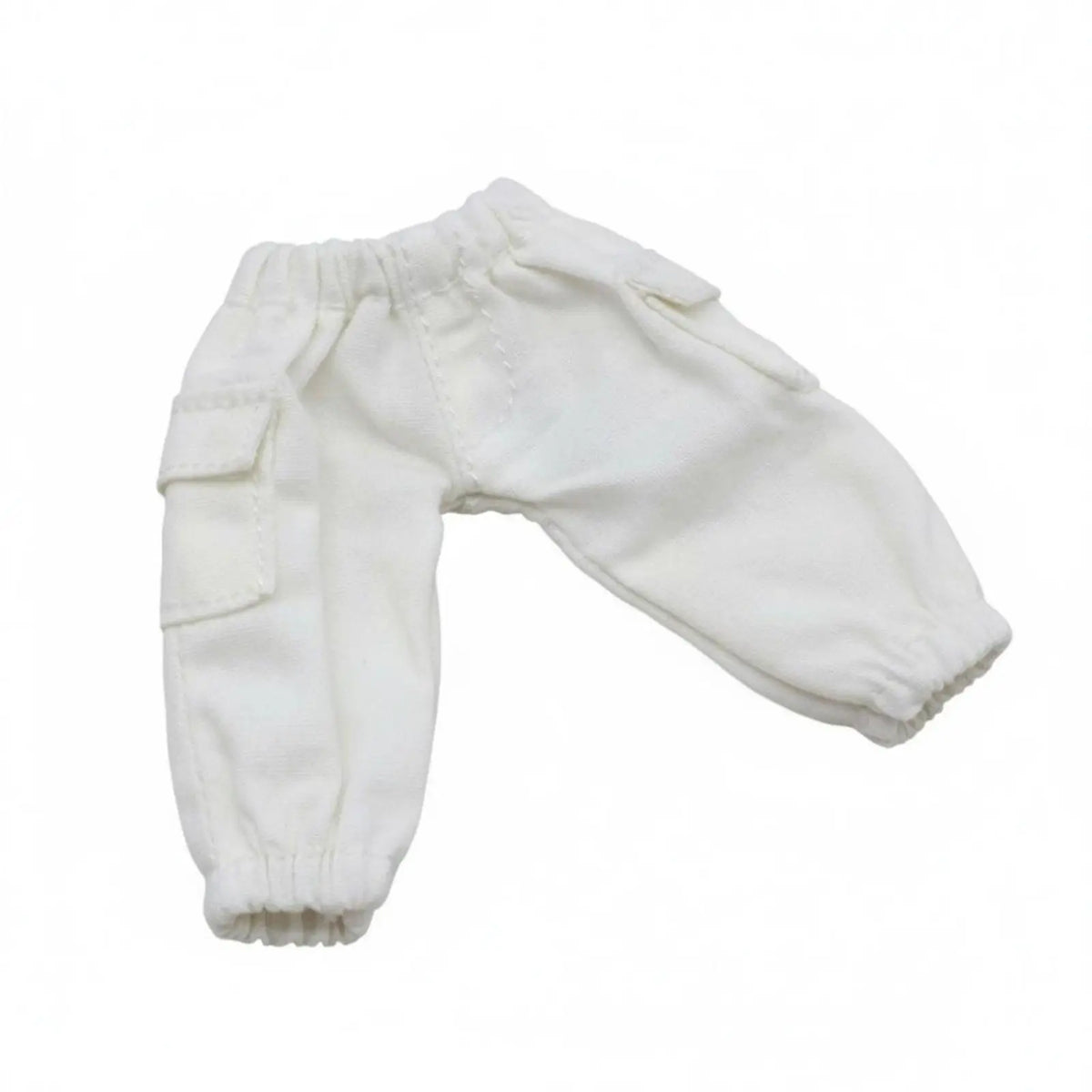 OB11 Cargo Pants 1/12 BJD Doll Trousers – Elastic Waist Doll Clothing PLUSH White