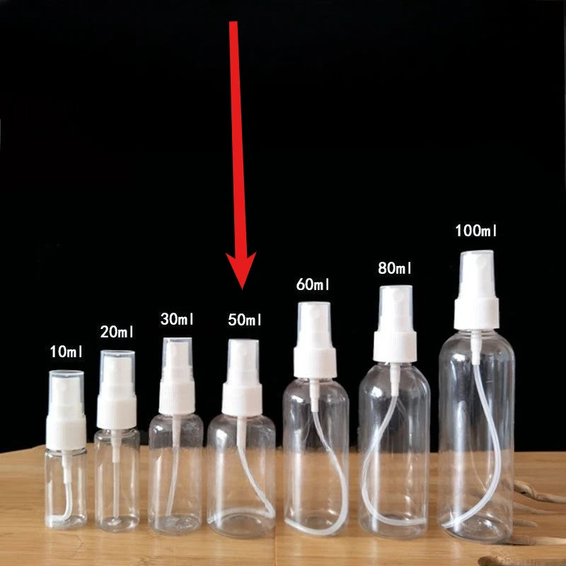 Clear Refillable PET Spray Bottles 10–100ml | Perfume Atomizer Refillable Spray Bottle PLUSH 50Ml