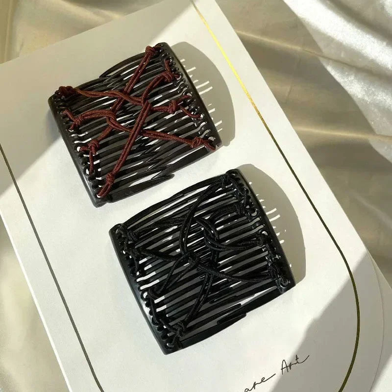 Vintage Disc Hair Clip – Korean Magic Comb & Elastic Rope Hair Clip PLUSH
