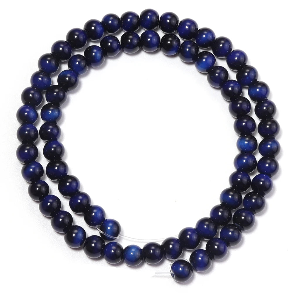 Royal Blue Tiger Eye Glass Spacer Beads 6/8/10mm – DIY Jewelry Glass Spacer Beads PLUSH 6mm