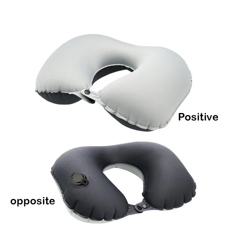 Inflatable Travel Neck Pillow for Airplane & Car | QWC Inflatable Travel Pillow PLUSH