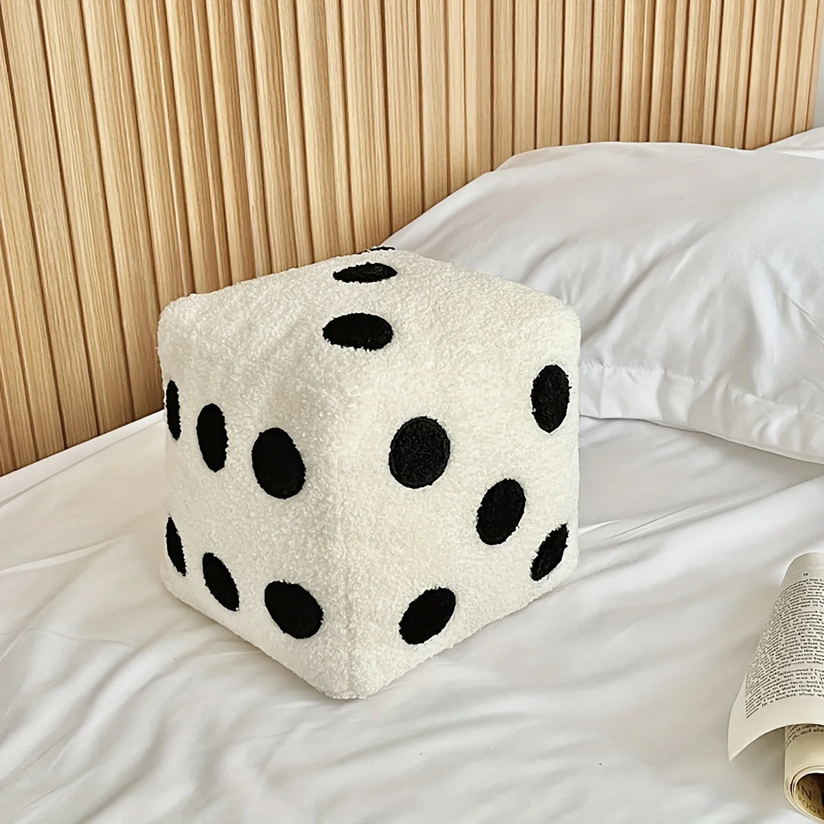 Dice Throw Pillow 20x20cm | Cotton Decorative Cushion Decorative Throw Pillow PLUSH White 20x20cm