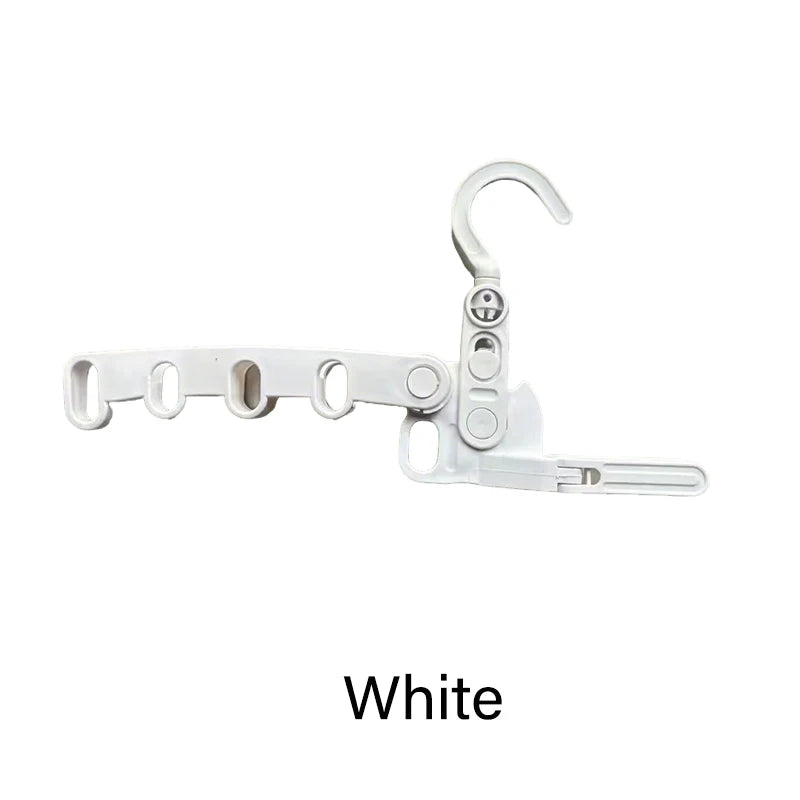 Portable Foldable Travel Hanger | 5-Hole Clothes Drying Rack Foldable Travel Hanger PLUSH White 1pc