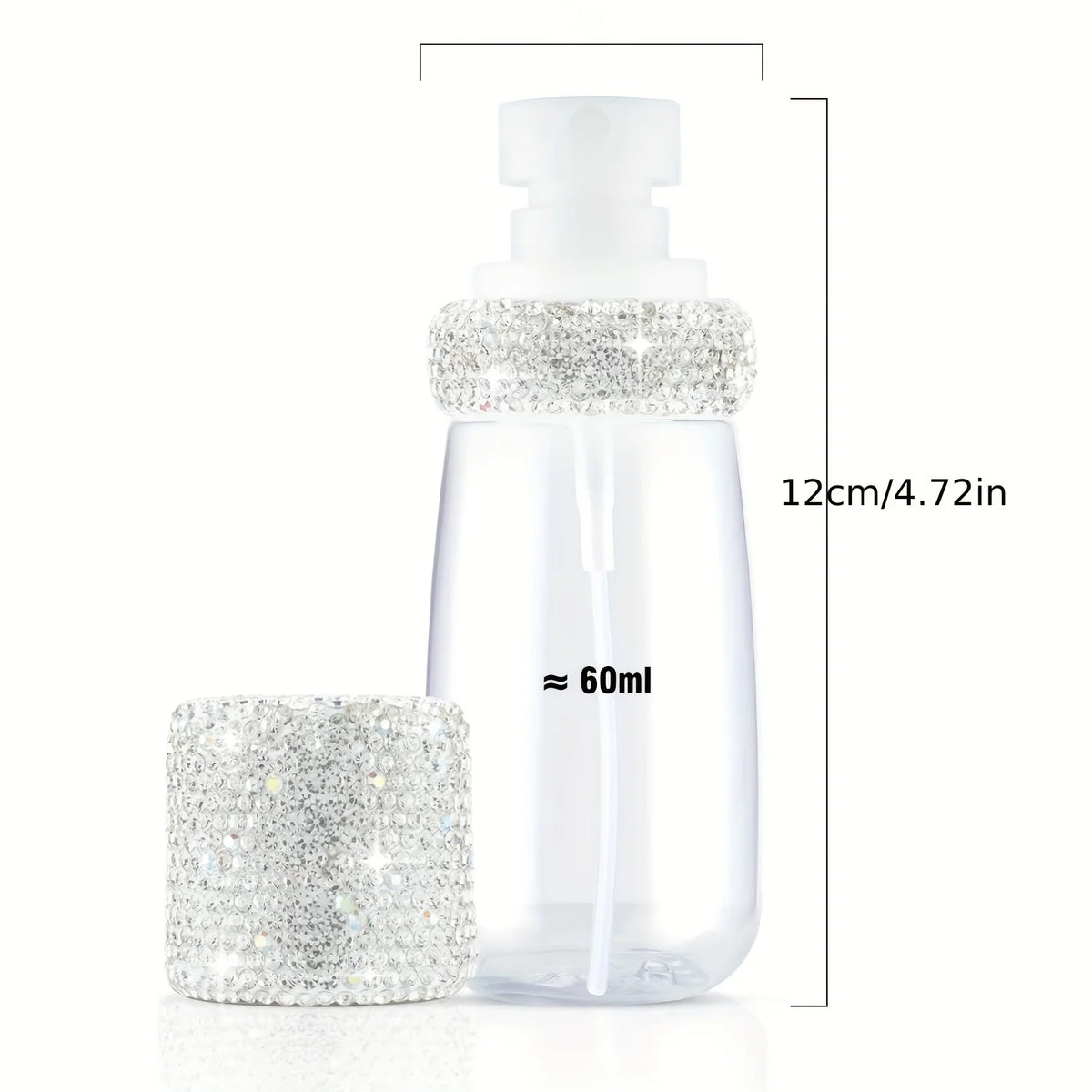 Bling Rhinestone Refillable Fine Mist Spray Bottle 60ml Travel Travel Spray Bottle PLUSH