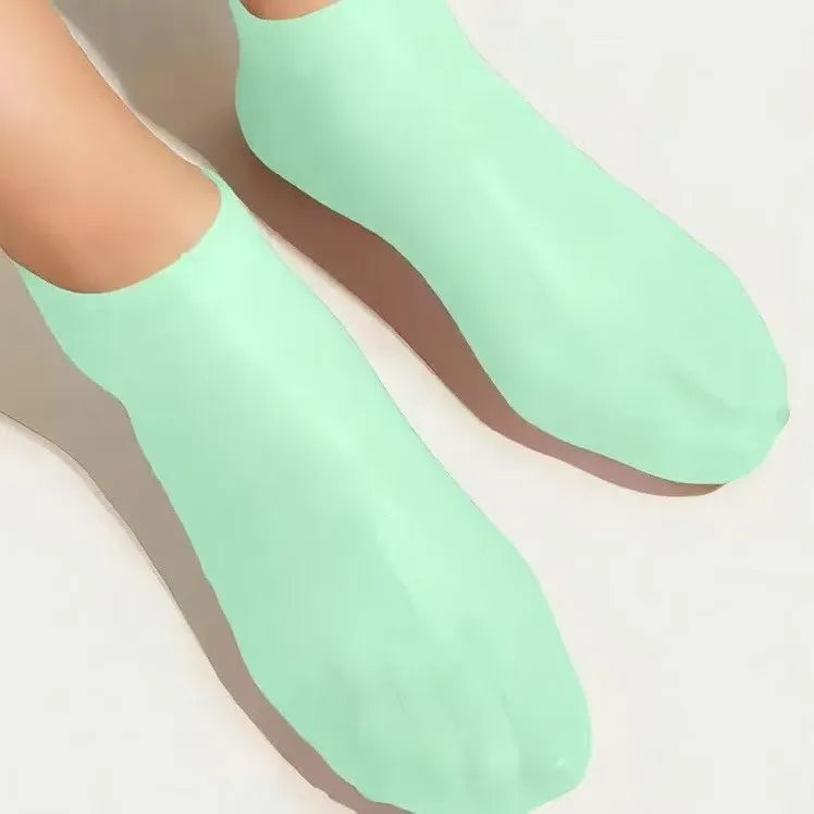 Silicone Moisturizing Foot Socks – Massage & Dry Heel Care Moisturizing Foot Socks PLUSH 2PC-Green