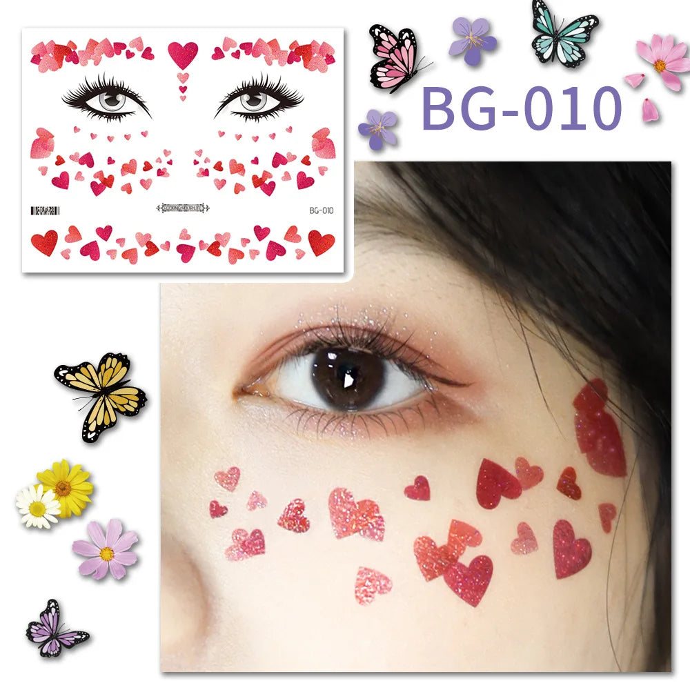 Purple Fairy Butterfly Glitter Temporary Tattoo Stickers Temporary Tattoo Sticker PLUSH BG-010