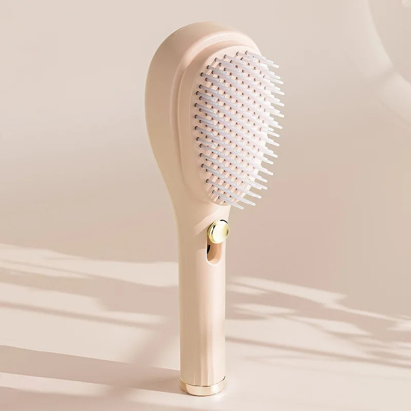 Magic Retractable Hair Comb – Anti-Static Detangling Brush Hair Detangling Comb PLUSH Beige