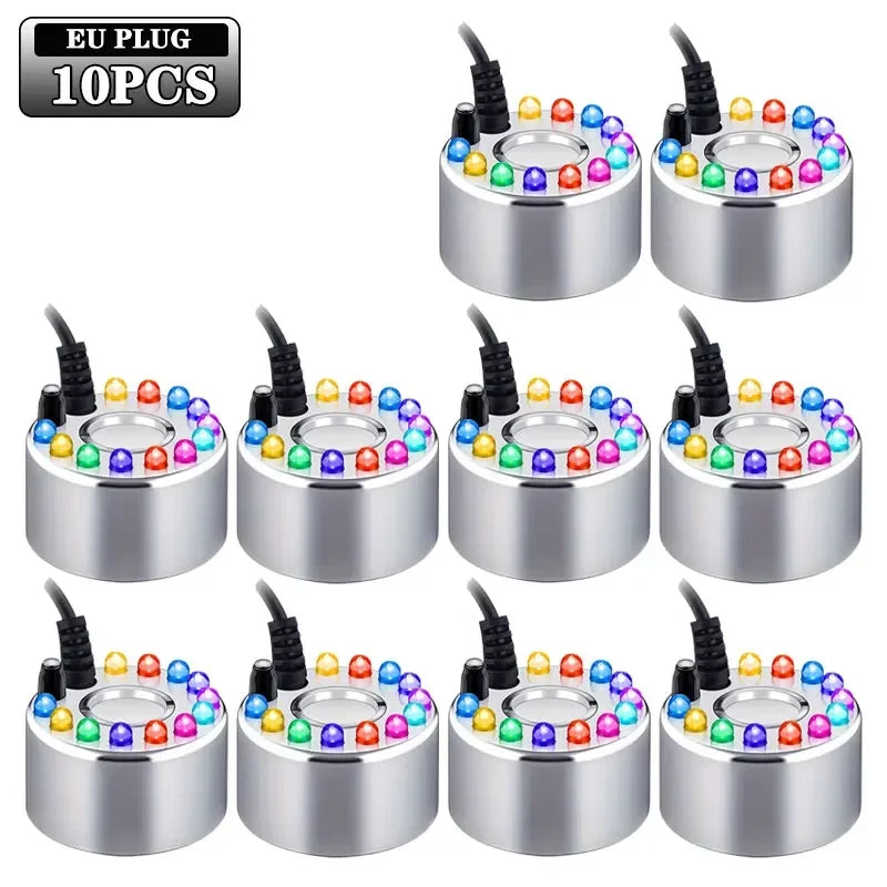 Mini LED Fog Machine Water Fountain Mister – Party Decor LED Fog Machine PLUSH 12LED-10Pcs