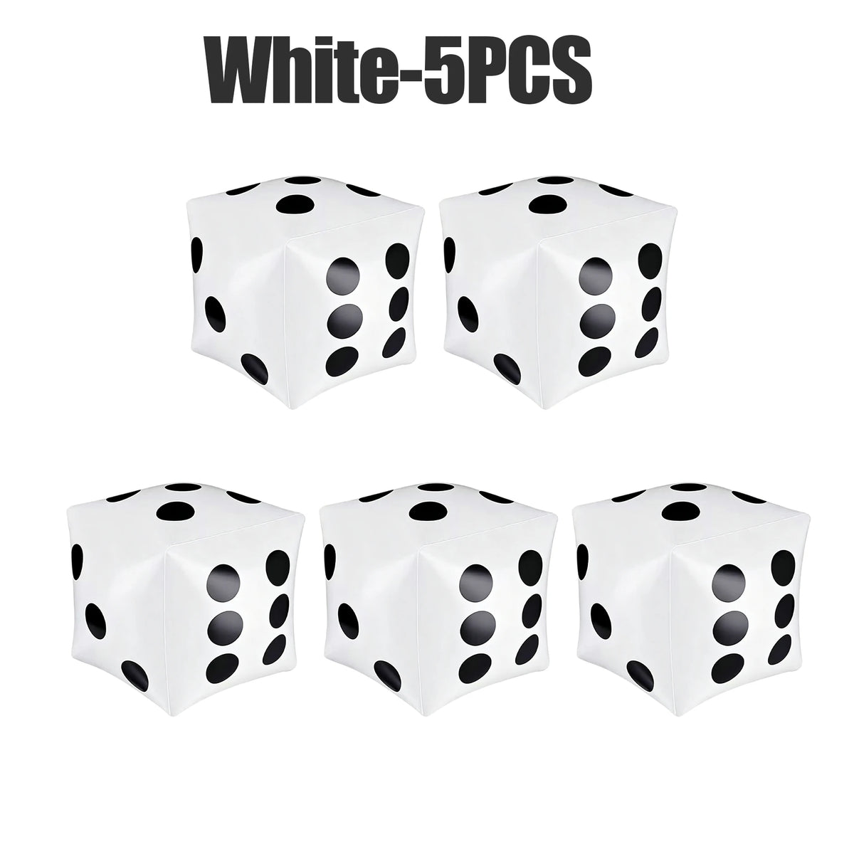 Giant Inflatable Dice Game Toy – Party, Bar & Group Fun Inflatable Dice Game PLUSH White 5PCS