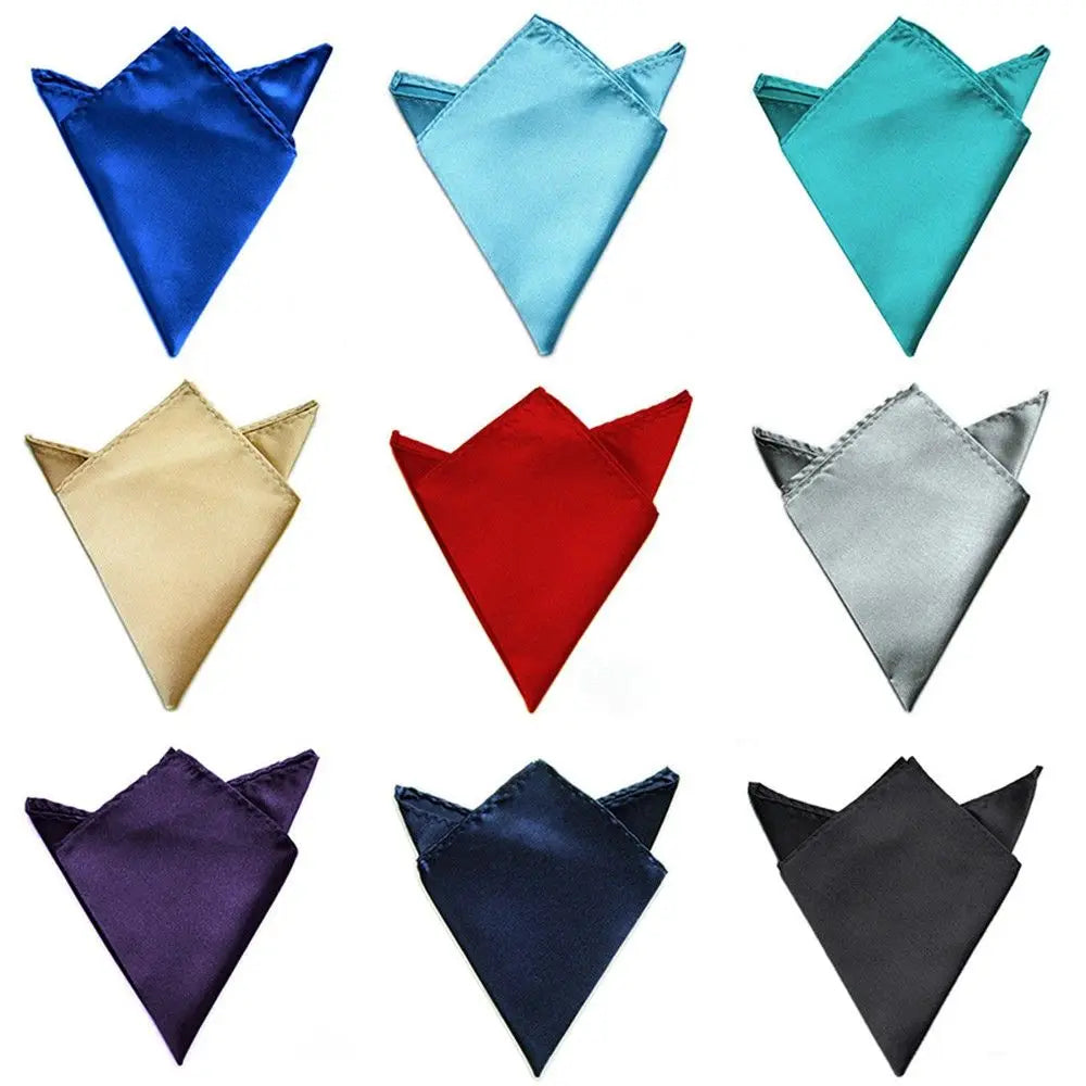 Men's Satin Pocket Square – Solid Formal Handkerchief 15 Colors Pocket Square PLUSH