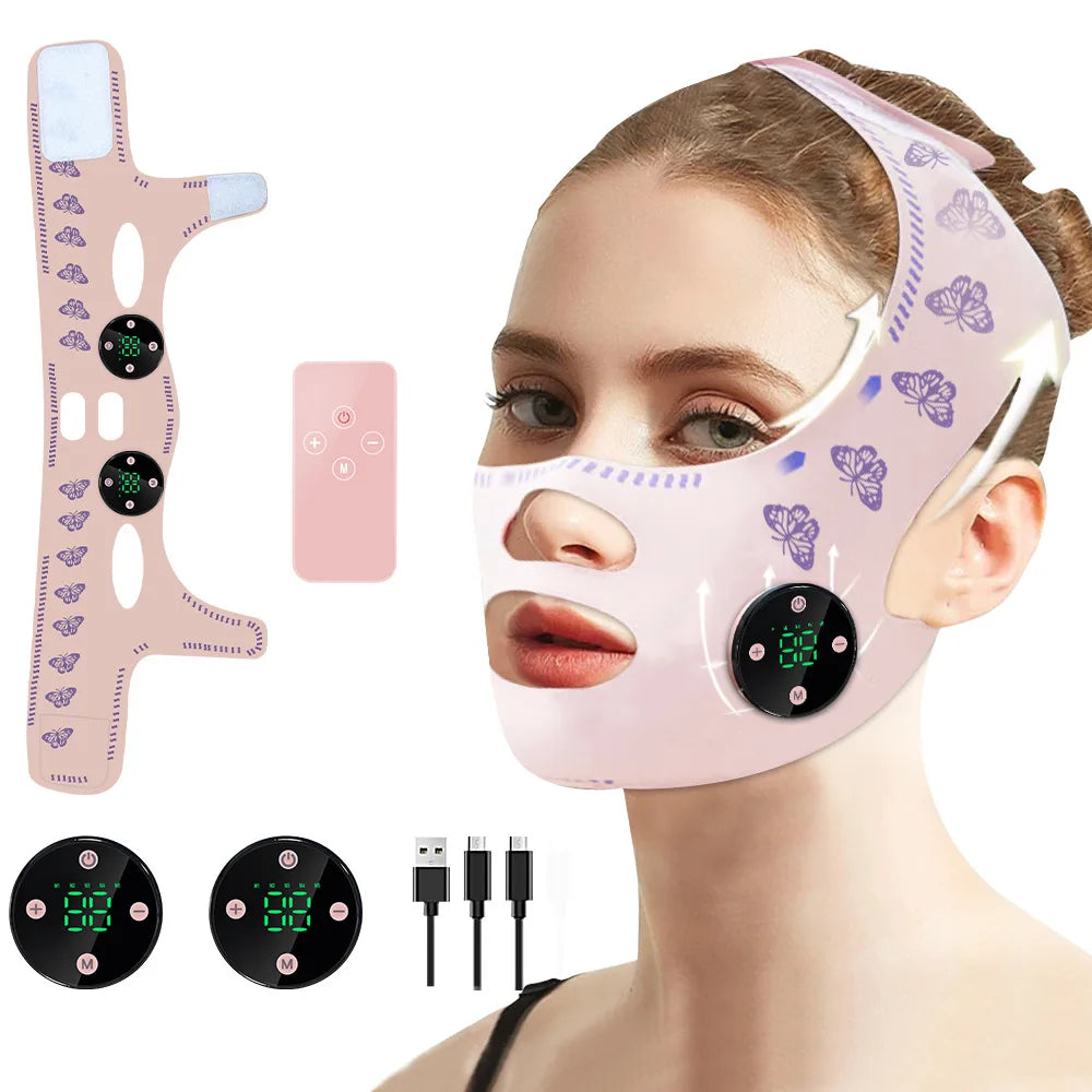 CAMMUO EMS Face Lifting Massage Strap | USB Rechargeable EMS Face Massager PLUSH