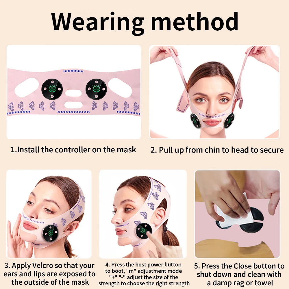 CAMMUO EMS Face Lifting Massage Strap | USB Rechargeable EMS Face Massager PLUSH
